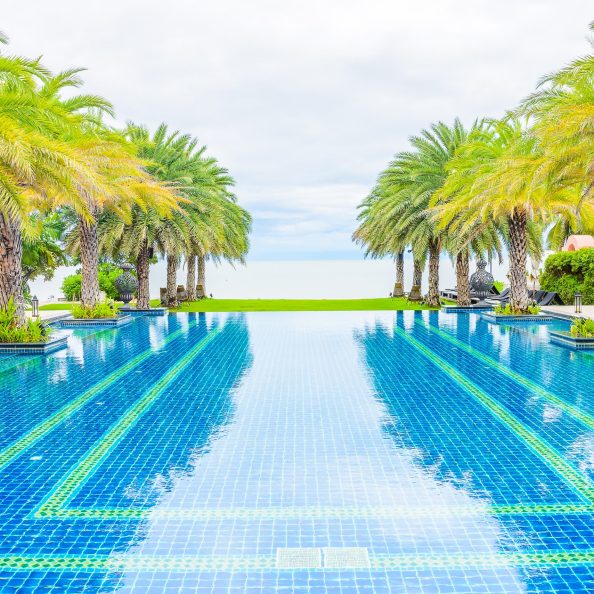 Luxury hotel swimming pool resort - Vacation background